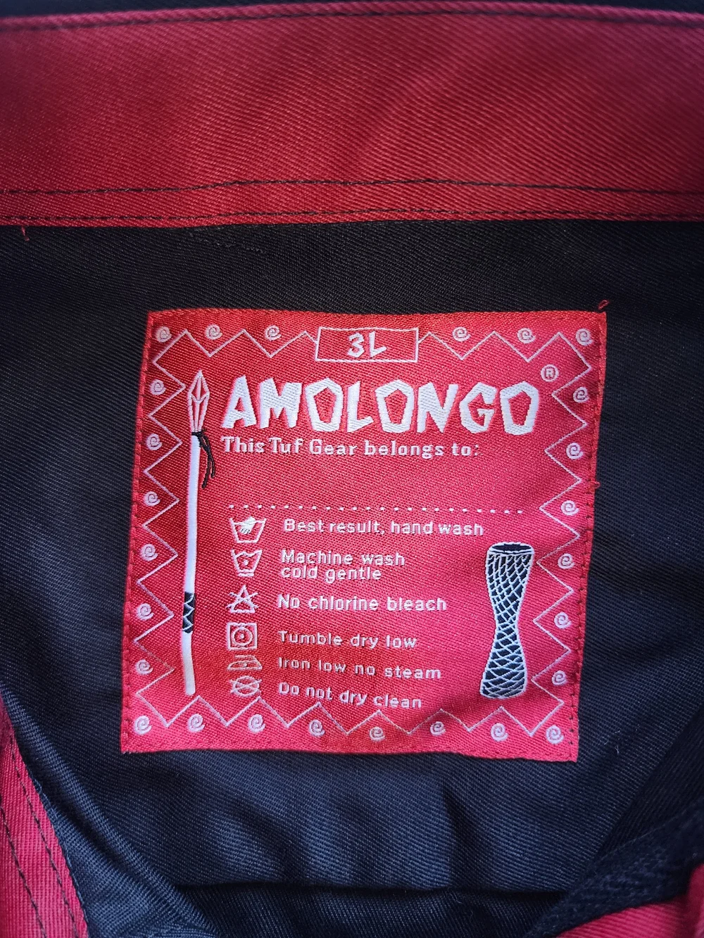 AMOLONGO Men's Industrial Work Shirt Black/ RED Size 3L New!!!!...